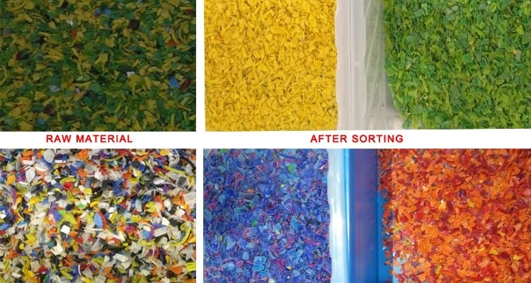 Μηχανή διαλογής χρώματος νιφάδων μαύρου πλαστικού Έξυπνος διαχωριστής χρώματος CCD Υψηλής απόδοσης μηχανή διαχωρισμού χρώματος για PVC PET