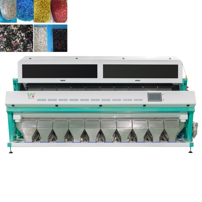 Μηχανή διαλογής χρώματος νιφάδων μαύρου πλαστικού Έξυπνος διαχωριστής χρώματος CCD Υψηλής απόδοσης μηχανή διαχωρισμού χρώματος για PVC PET