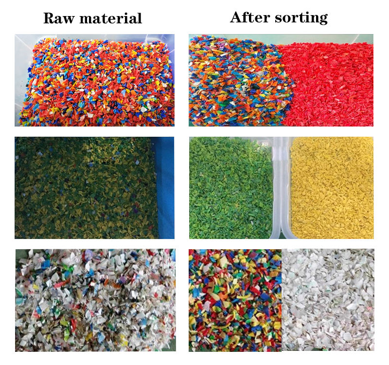 HDPE ξεφλουδίζει την πλαστική υψηλή ικανότητα ταξινομώντας μηχανών χρώματος κόκκων