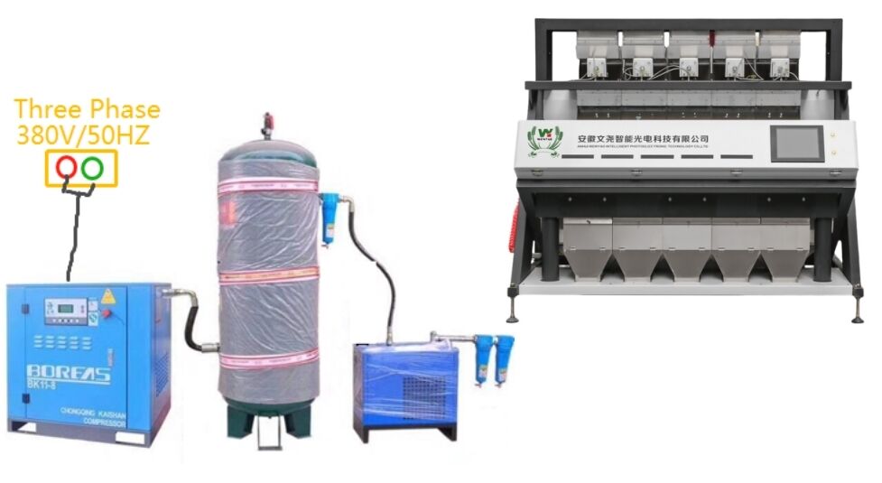 Wenyao 5 Chute Intelligent Optical Sorter Αυτοματοποιημένη συσκευή διαλογής χρώματος καρυδιού Kernel και Shell Pine Nut Color Sorter Machine