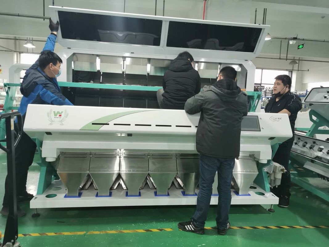 Άσπρη μηχανή διαλογέων χρώματος σουσαμιού αισθητήρων Toshiba CCD για τα μαύρα σημεία