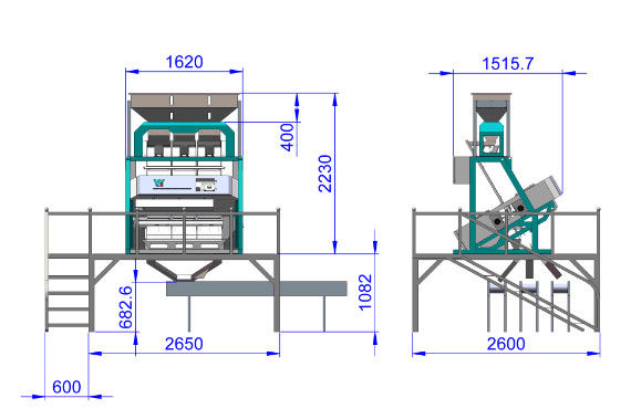 3 απεικόνιση διαλογέων 3000kg/H Toshiba HD χρώματος σόγιας CCD υδατοπτώσεων